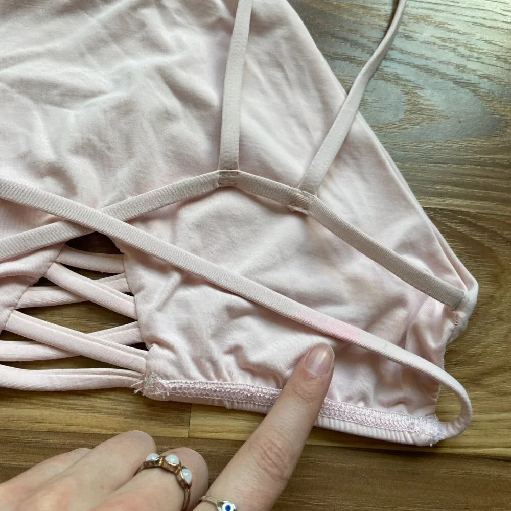 Frankies Bikinis Marley Pink Halter Swim Bikini Top